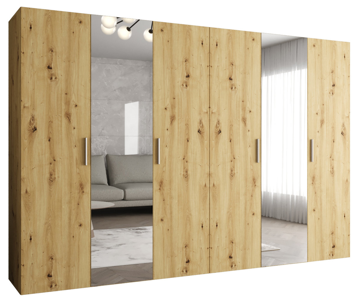 Szafa uchylna otwierana BARI 2 300 wys. 202 cm Artisan + u. Czarny