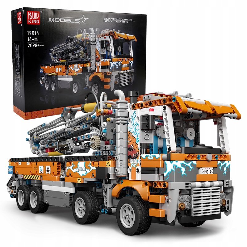 KLOCKI MOULD KING 19014S CIĘŻARÓWKA PNEUMATYCZNA POMPA DO BETONU ZESTAW