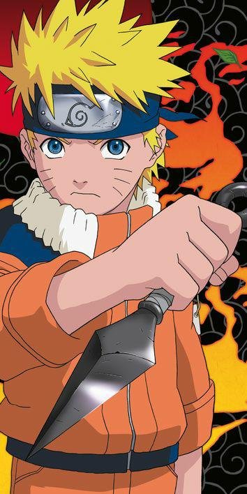 Ręcznik plażowy 70x140 Naruto Uzumaki kolorowy dziecięcy bawełniany