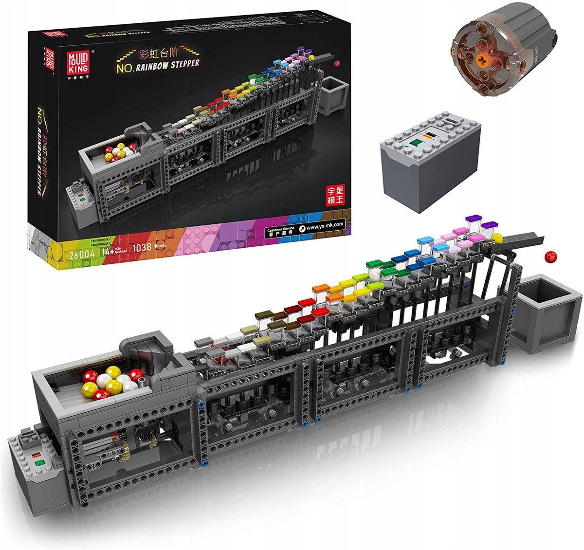 Mould King 26004 Klocki Konstrukcyjne Tęczowy Krok Tęczowe Schody 1038 ele.