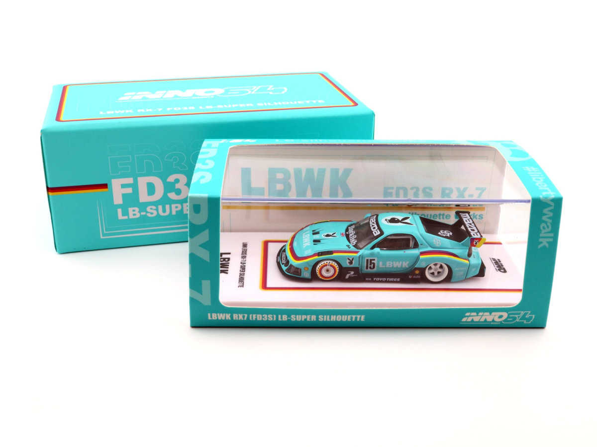 INNO64 Mazda LBWK RX-7 FD3S LB-Super Silhouette Blue / Orange / Red