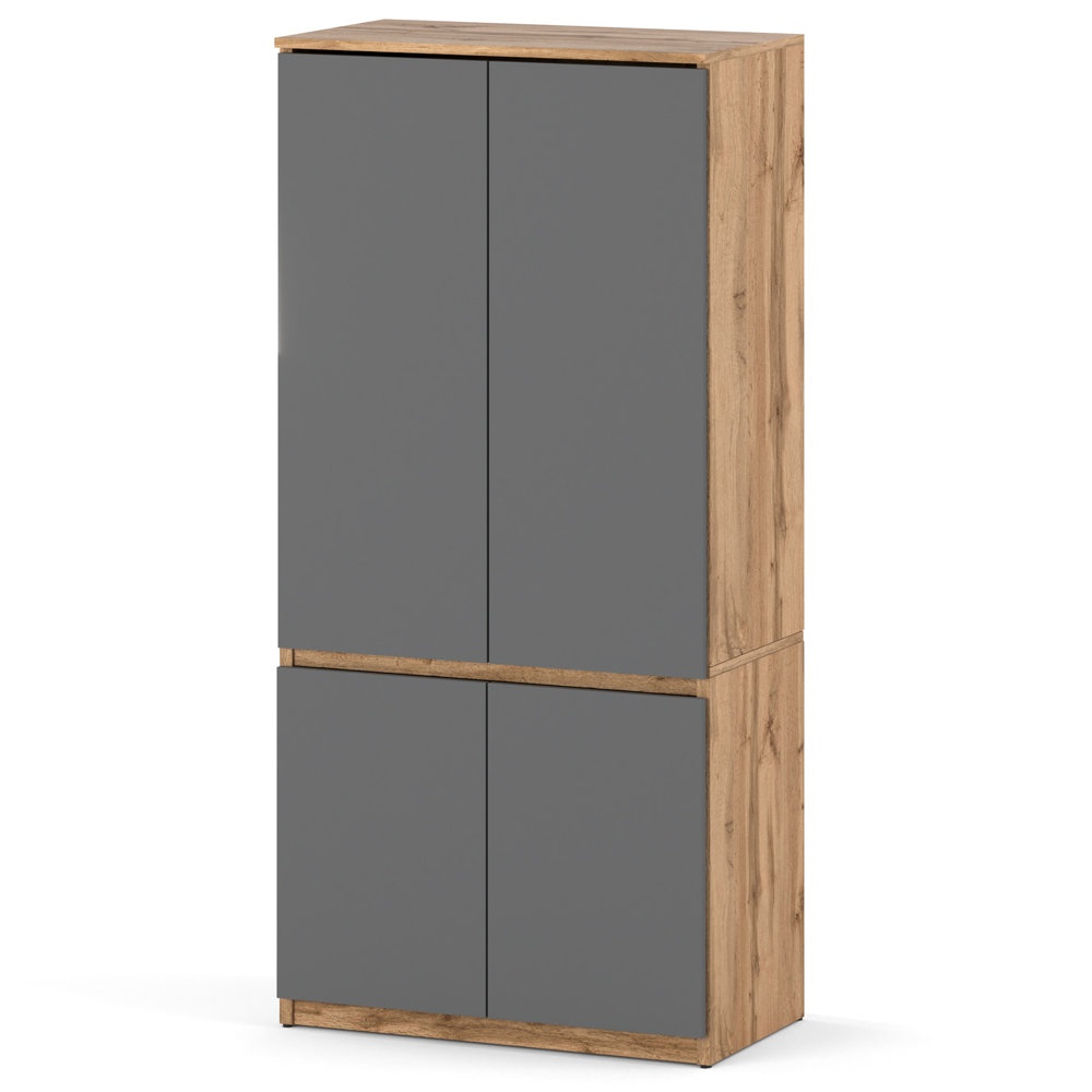 Szafa Do Przedpokoju Garderoba Z Półkami Drążkiem 80cm Posti Wotan Szary