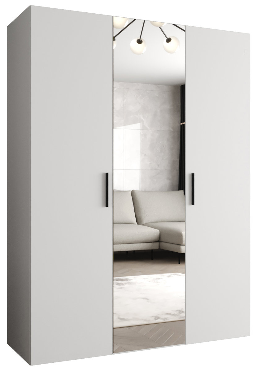 Szafa uchylna otwierana BARI 2 150 wys. 202 cm Biały + u. Czarny