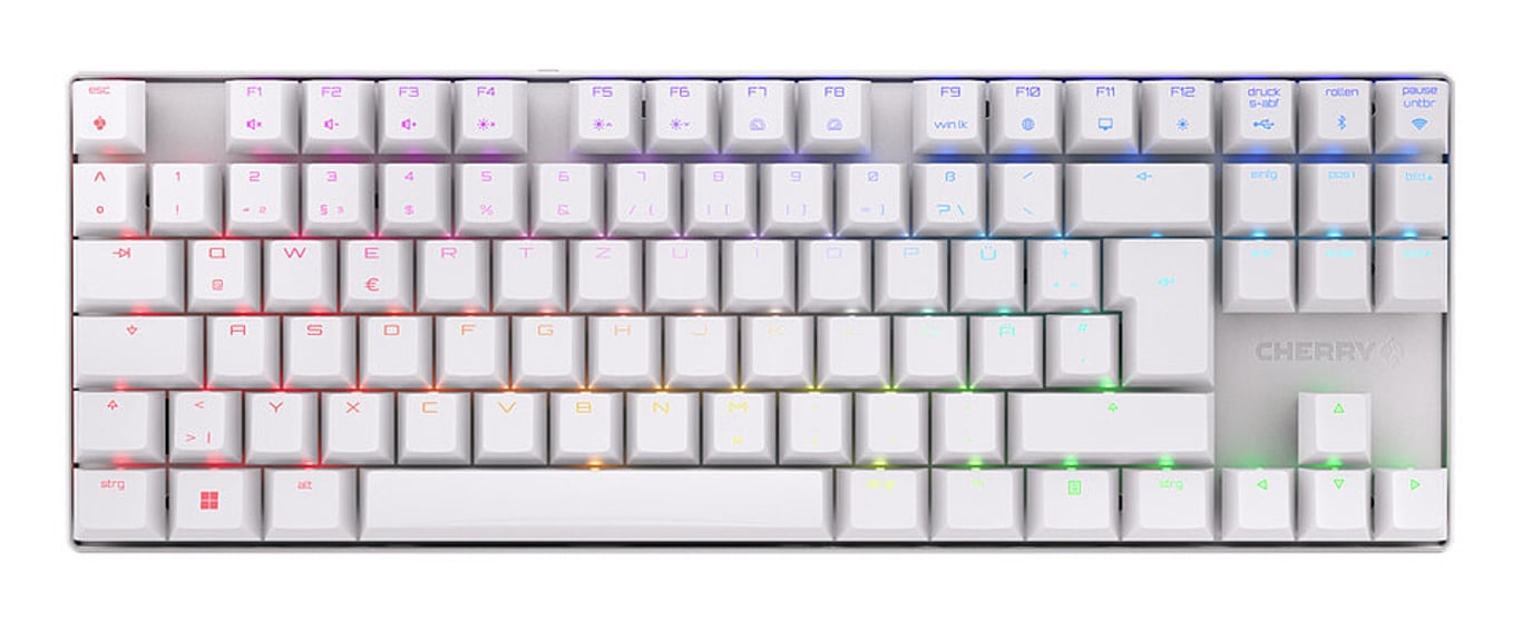 CHERRY MX 8.2 TKL Wireless RGB klawiatura Gaming USB + RF Wireless + Bluetooth QWERTZ Niemiecki Biały G80-3882LJADE-0