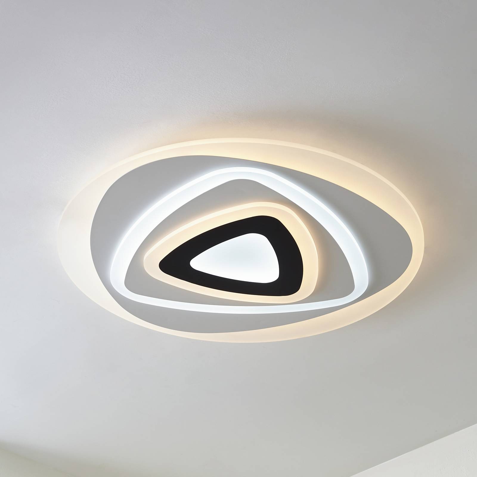 Lampa sufitowa LED Rebeka Lindby, możliwość ściemniania, biały / opal, salon / jadalnia, tworzywo sztuczne, nowoczesny