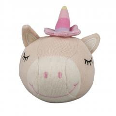 Piłka wełniana z grzechotką Jednorożec Barbo Toys