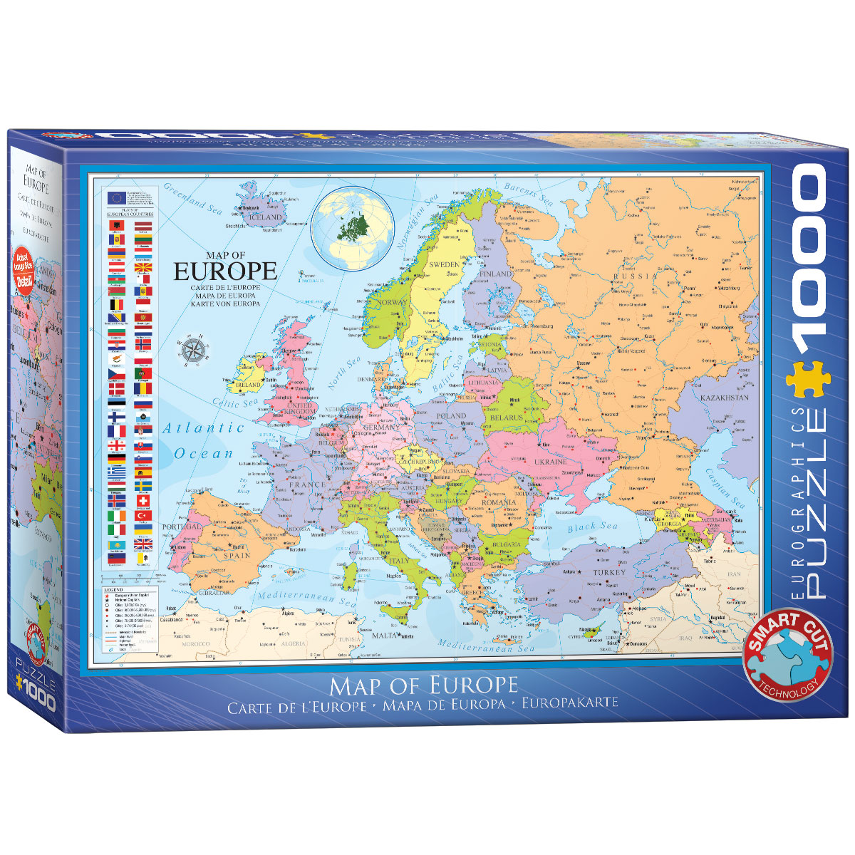 Puzzle 1000 el. Mapa Europy Eurographics - puzzle