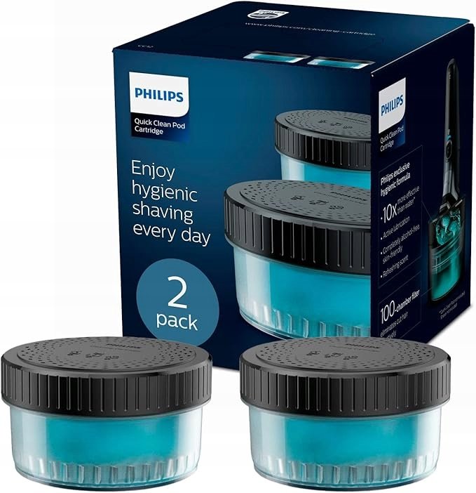 Philips Quick Wkład czyszczący Clean Pod– 2 Wkłady Do Golenia,Do 6 Miesięcy