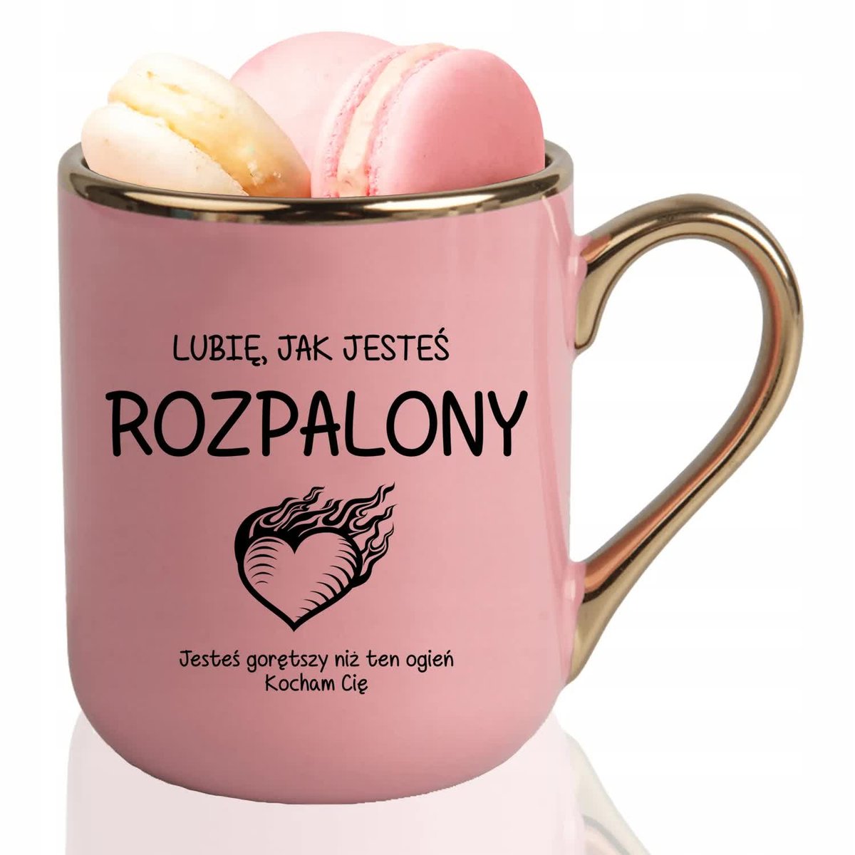 KUBEK ELEGANT Róż Prezent Walentynki LUBIĘ JAK JESTEŚ ROZPALONY Wzory