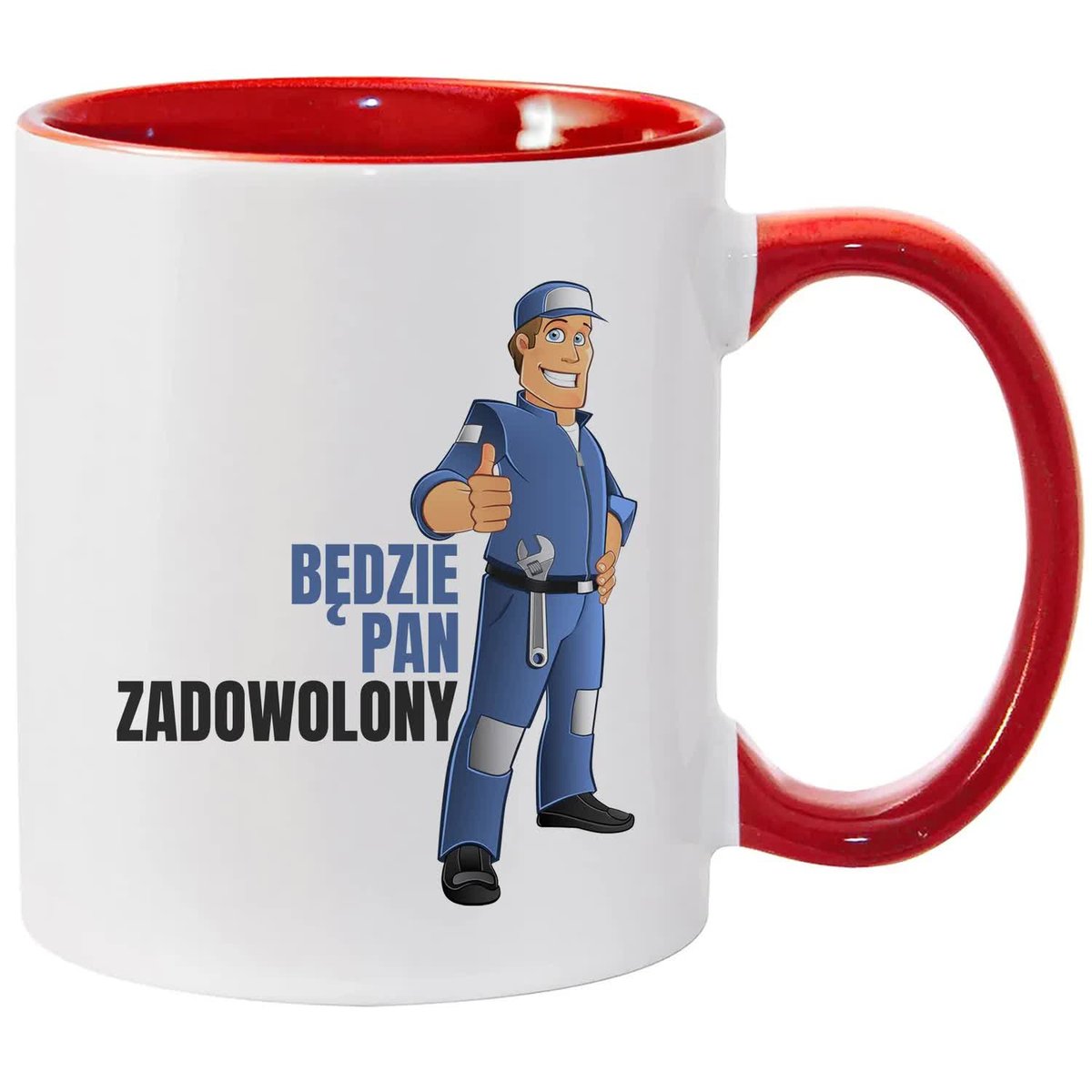 Kubek Biało Czerwony BĘDZIE PAN ZADOWOLONY Na Prezent Do Pracy Zabawne Wz