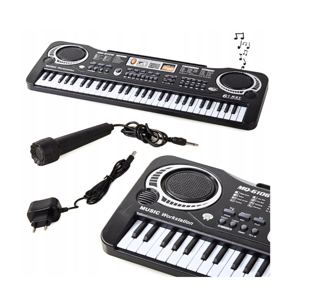Keyboard pianino elektr. + mikrofon PI4 61 klawiszy