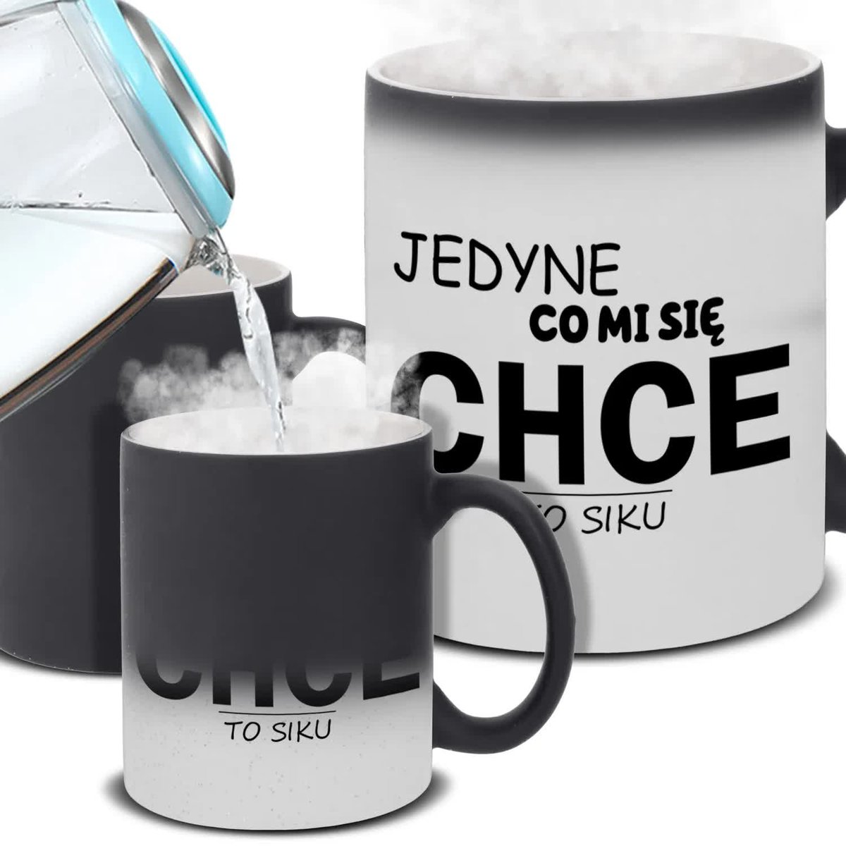 Kubek Magiczny JEDYNE CO MI SIĘ CHCE TO SIKU Prezent Do Pracy Śmieszne Wz