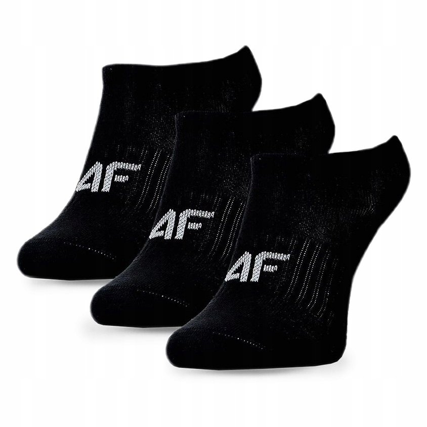 SKARPETKI dziecięce 4F STOPKI skarpety czarne niskie 3 PARY zestaw 32-34