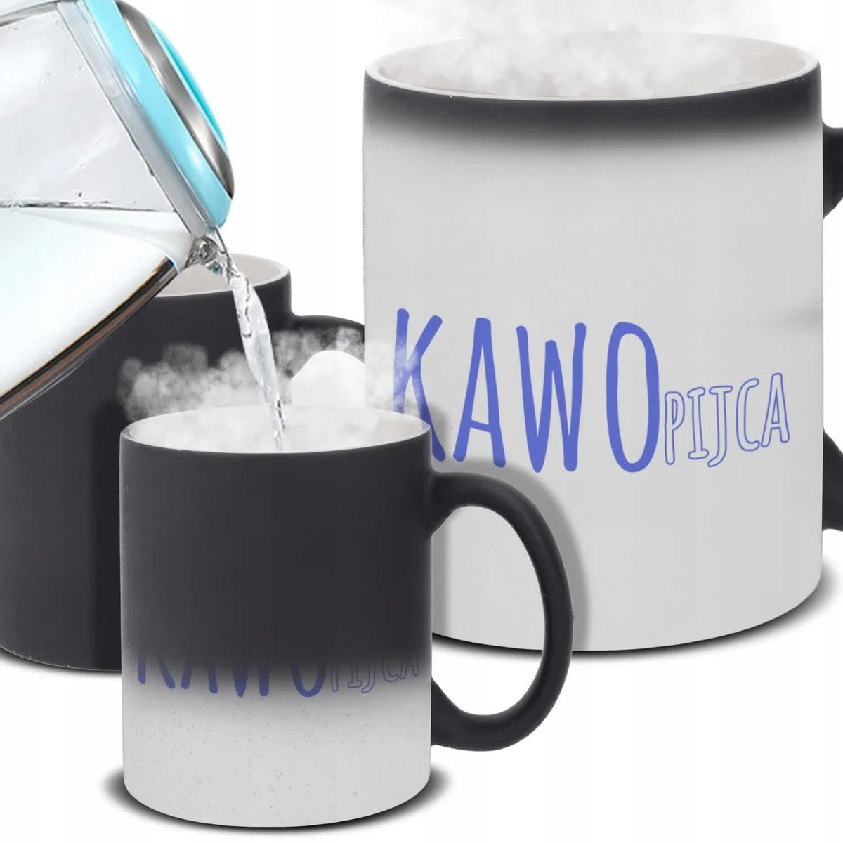 Kubek Magiczny KAWO PIJCA Na Prezent Na Co Dzień Zabawne Wzory