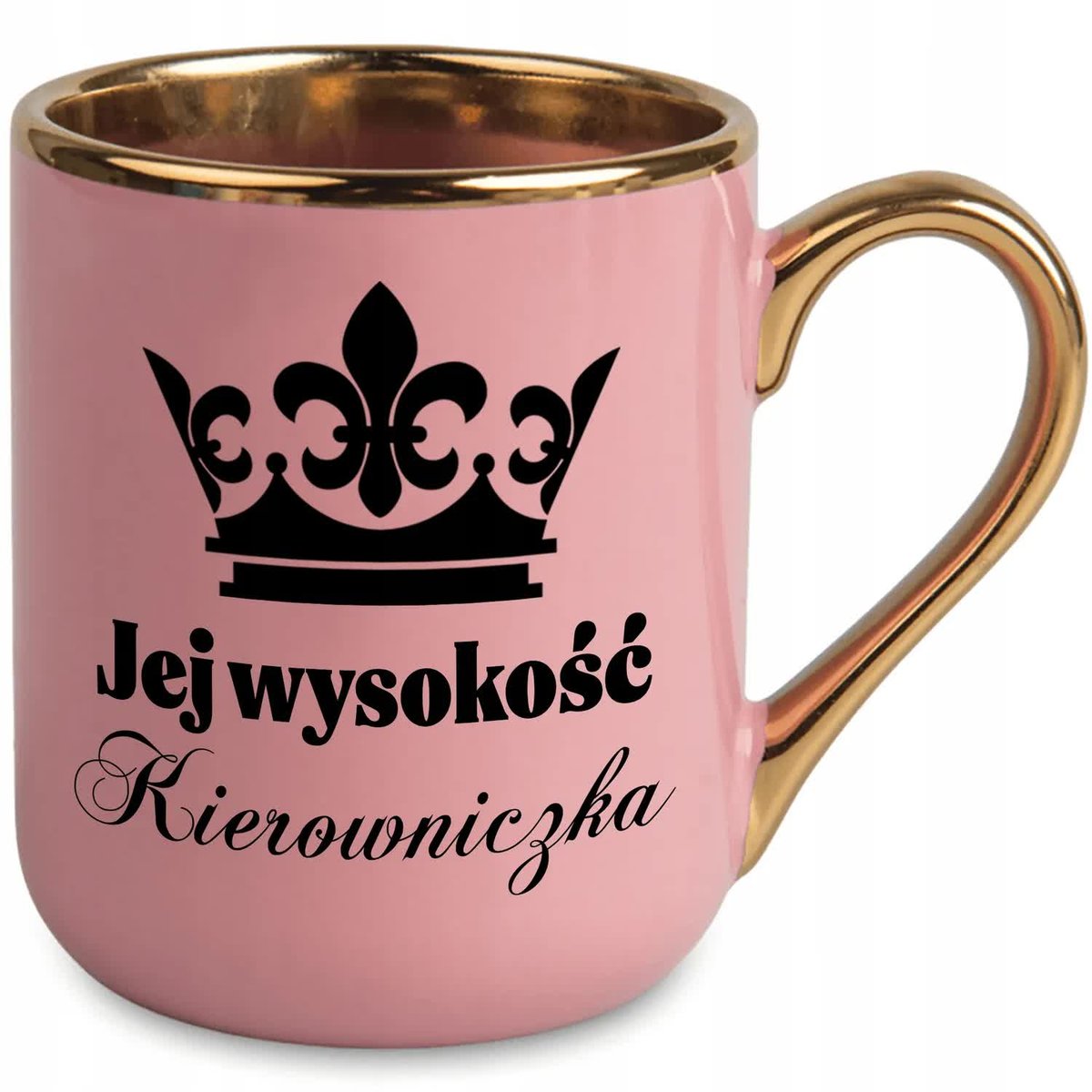 Kubek Elegant Różowy Ucho Rant złoty Prezent Prezent dla KIEROWNICZKI MiX