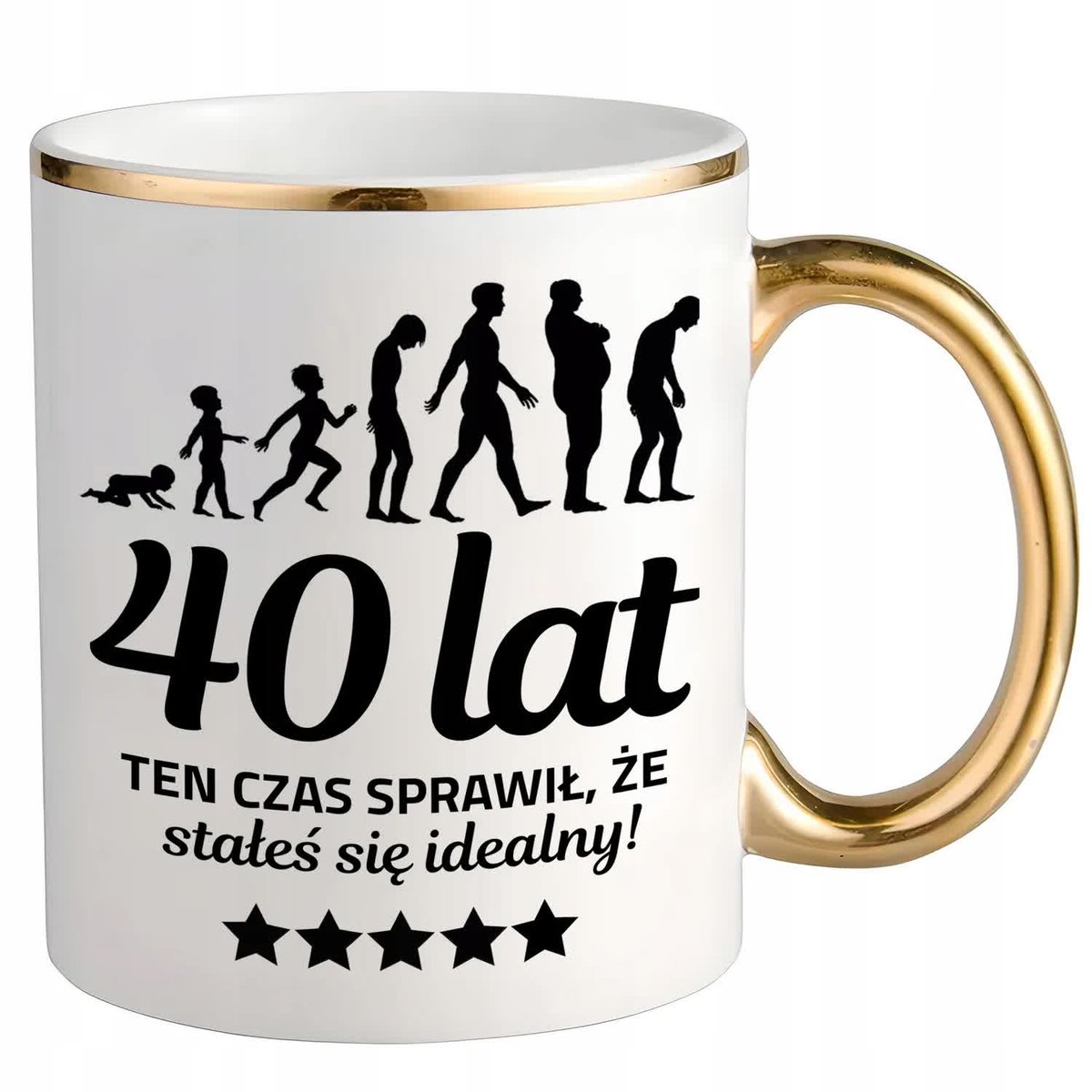 KUBEK ZŁOTY PREZENT NA 40 URODZINY TEN CZAS SPRAWIŁ ŻE JESTEŚ IDEALNY WZ