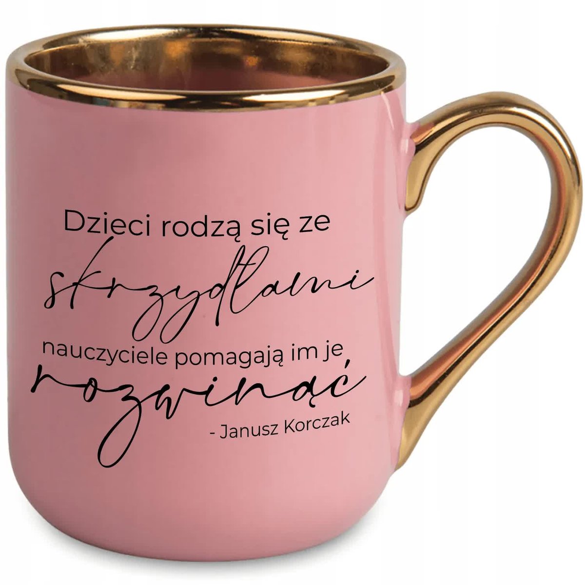 Kubek RÓŻOWY Prezent Dla Nauczyciela Nauczyciele pomagają im je rozwinąć WZ