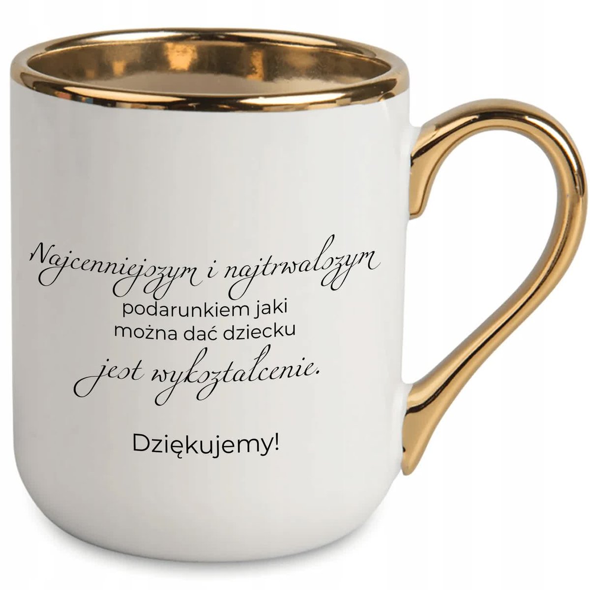 Kubek BIAŁY Prezent Dla Nauczyciela możne dać dziecku jest wyształcenie WZ