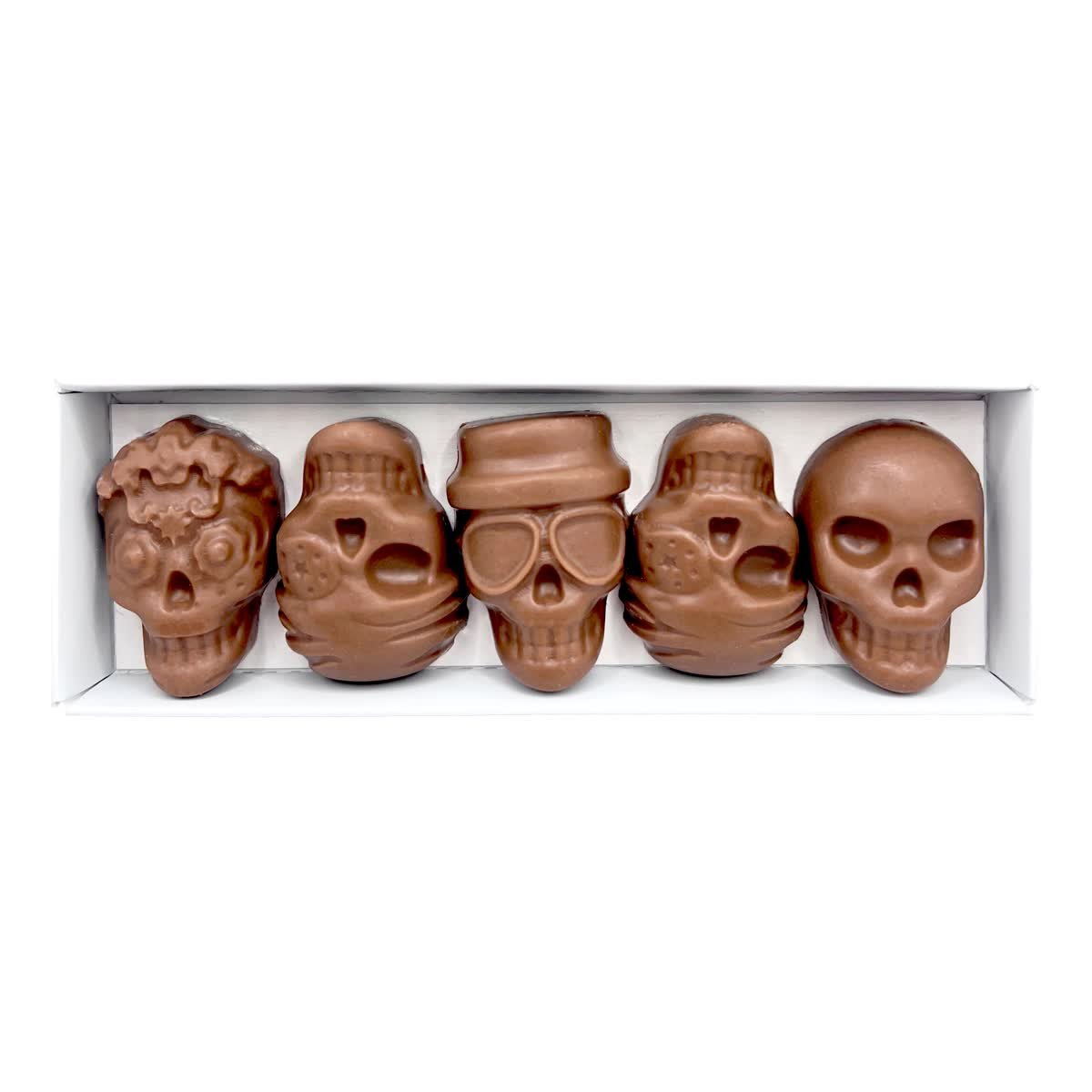 „Sugar Skulls” – Czaszki z mlecznej czekolady 50g