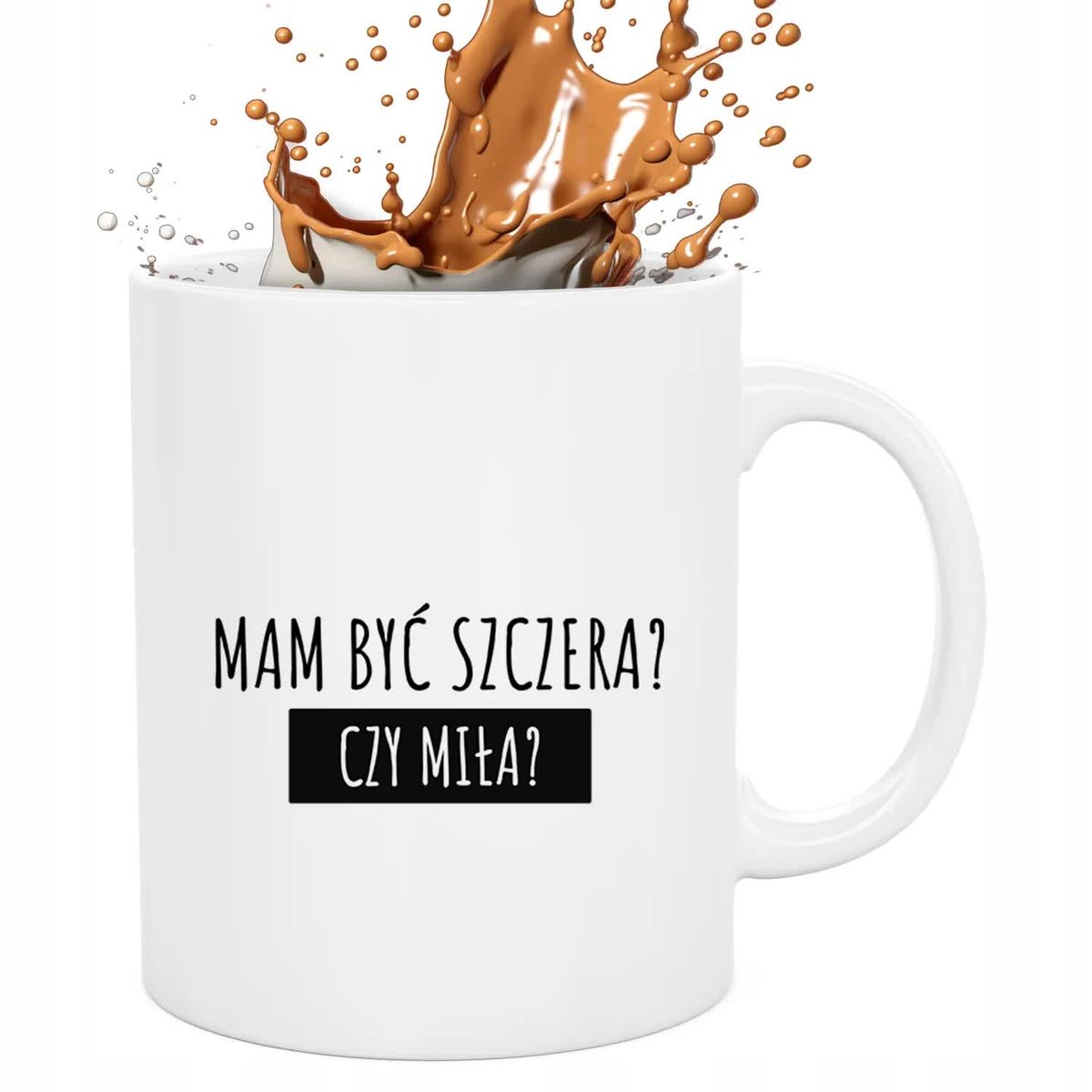 Kubek Biały Do Pracy SZCZERA CZY MIŁA? Na Prezent Korpo HIT Zabawne Wzory