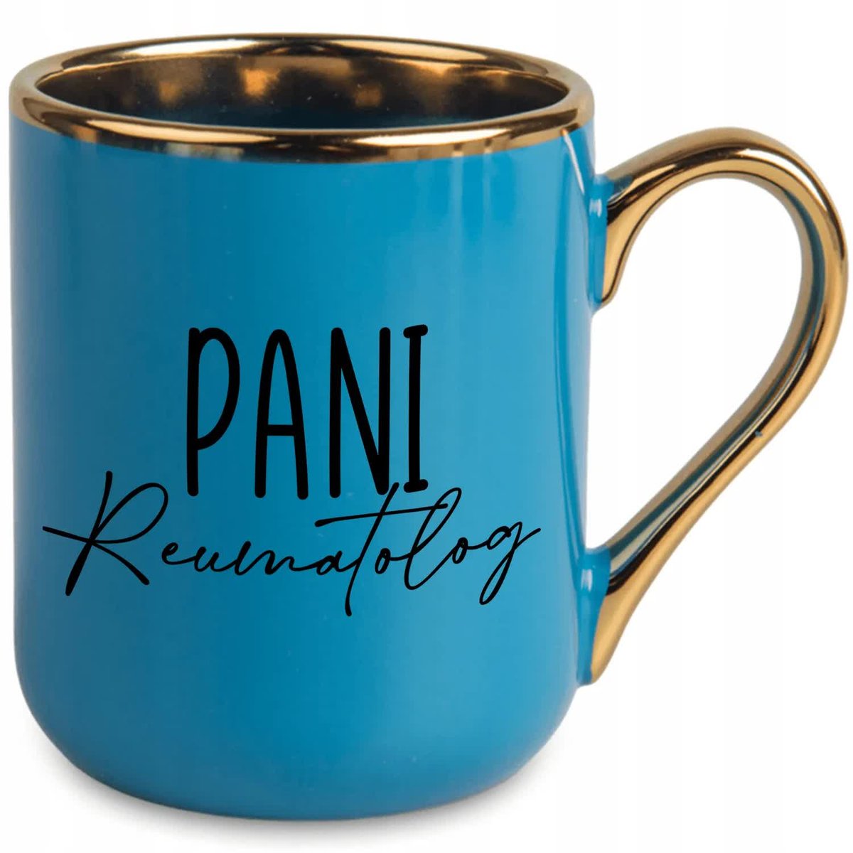 KUBEK ELEGANT NIEBIESKI IDEALNY PREZENT DLA PANI REUMATOLOG SUPER JAKOŚĆ WZ