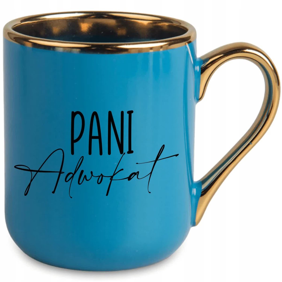 KUBEK ELEGANT NIEBIESKI IDEALNY PREZENT DLA PANI ADWOKAT SUPER JAKOŚĆ WZORY