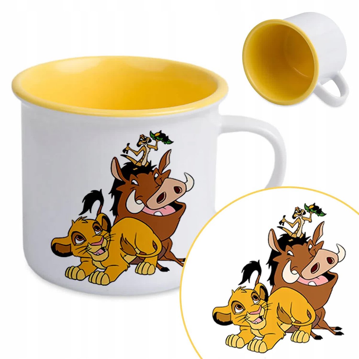 Kubek RETRO Żółty Dla Dziecka BAJKI KRÓL LEW Wz
