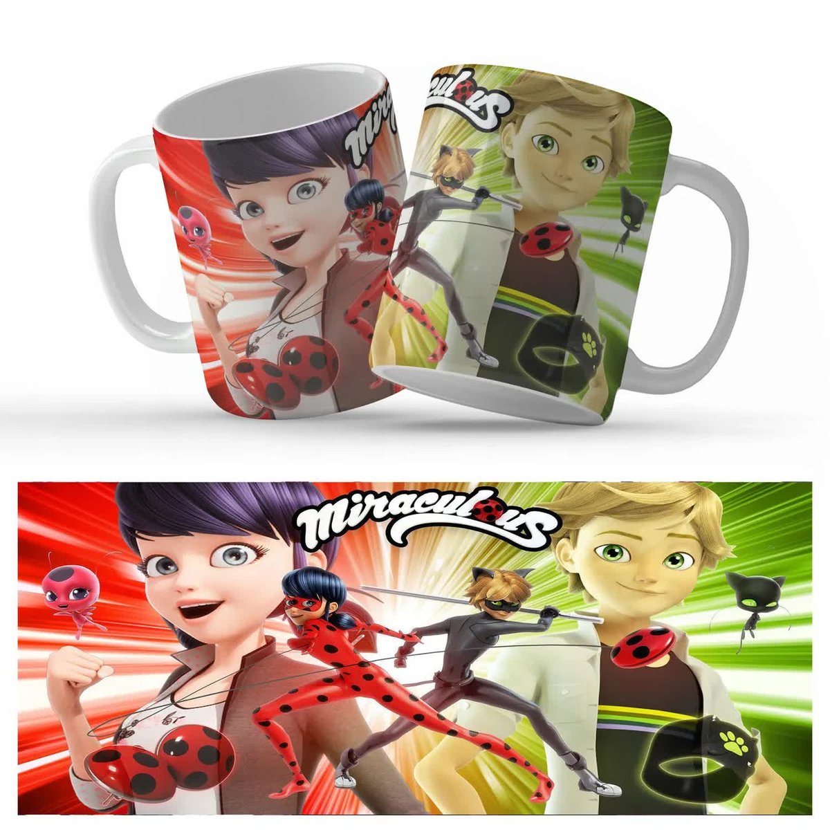 Kubek Biały Prezent Bajki MIRACULUM Biedronka Wz