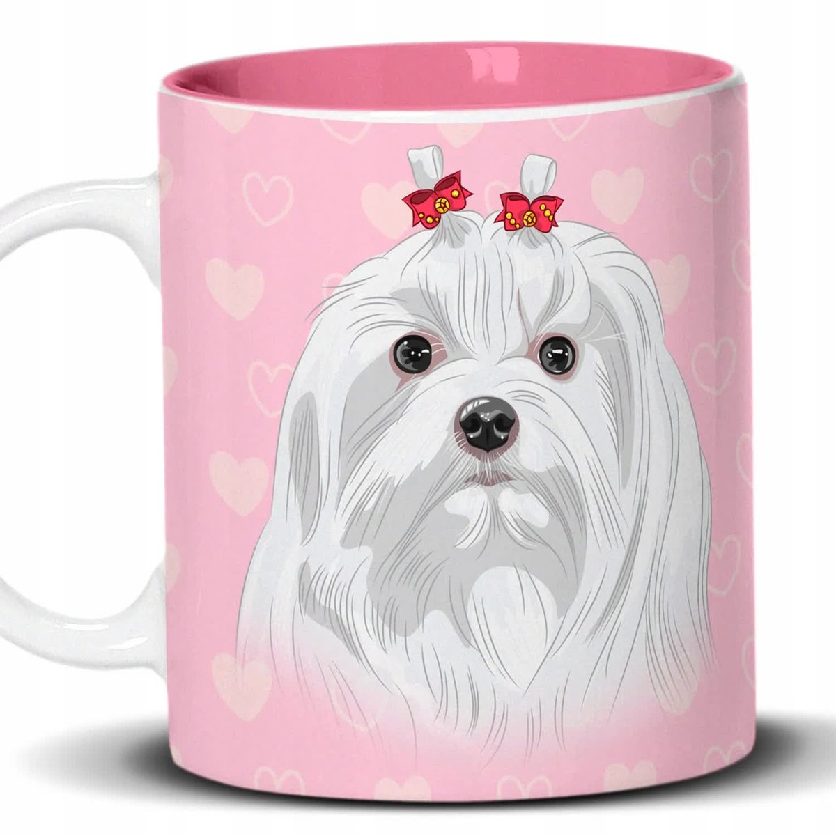 Kubek Z Nadrukiem MASZ JEDNEGO PSA Imię Biało Różowy Kreator