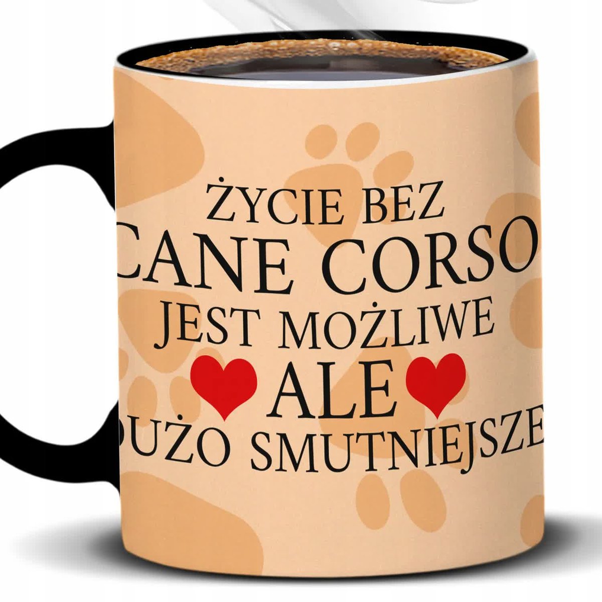 Kubek Z Nadrukiem PREZENT DLA FANA CANE CORSO Czarno Biały Kreator