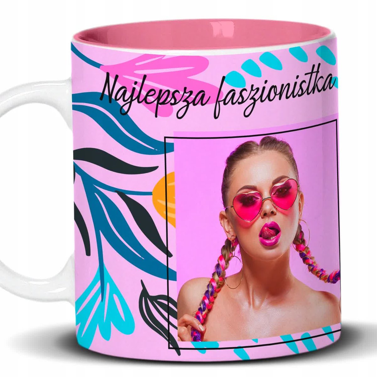 Kubek Z Nadrukiem JEDYNA TAKA LASKA NA ZIEMI Biało Różowy Kreator