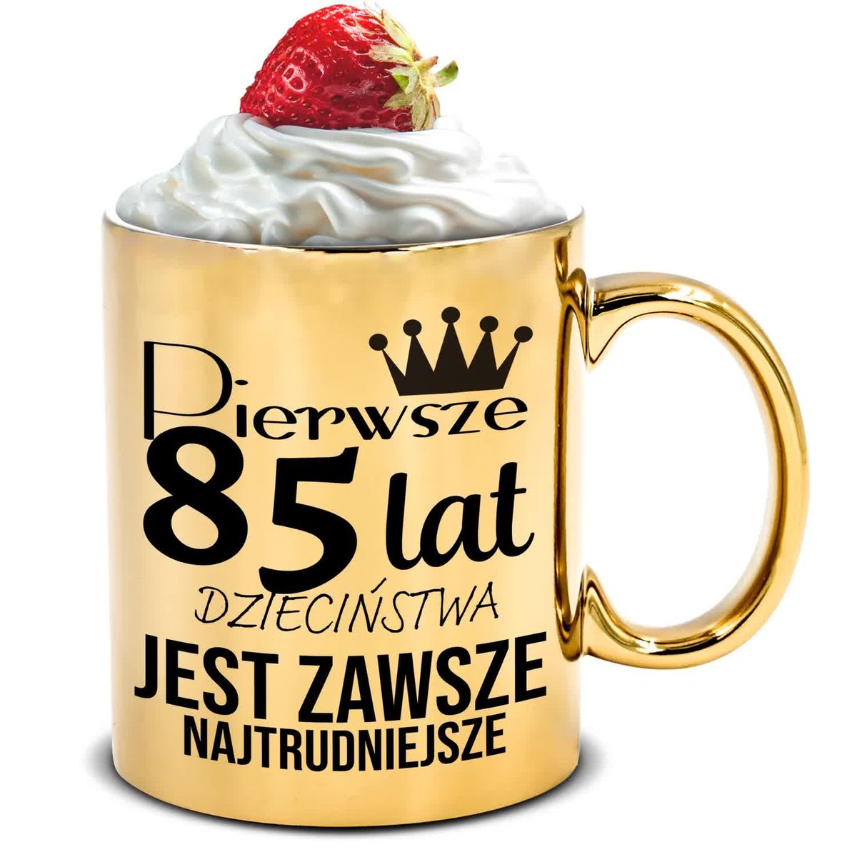 KUBEK ZŁOTY 300ML IDEALNY PREZENT URODZINOWY NA 85 URODZINY TOP BEST WZORY