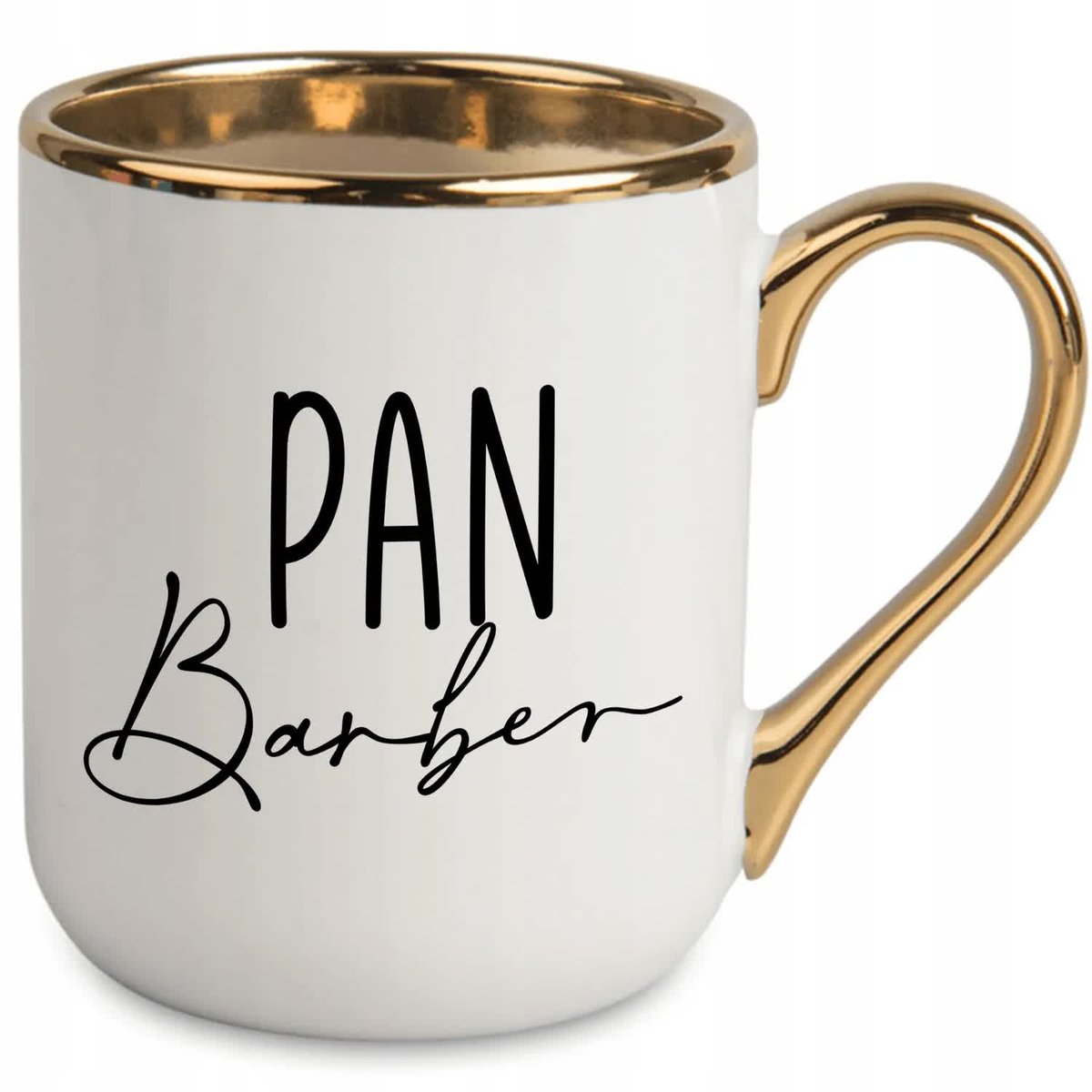 KUBEK ELEGANT IDEALNY BIAŁY PREZENT DLA PAN BARBER NA KAŻDĄ OKAZJĘ WZORY