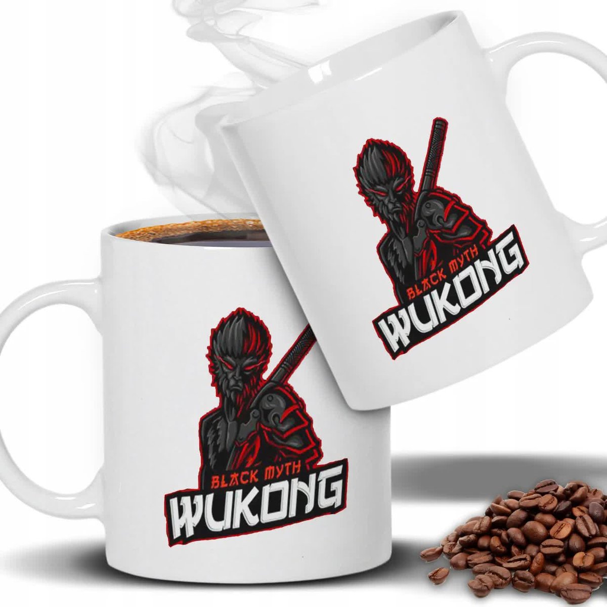 KUBEK BIAŁY Z MOTYWEM BLACK MYTH WOKONG KUBEK DLA FANA GRY GRACZA MIX WZORY