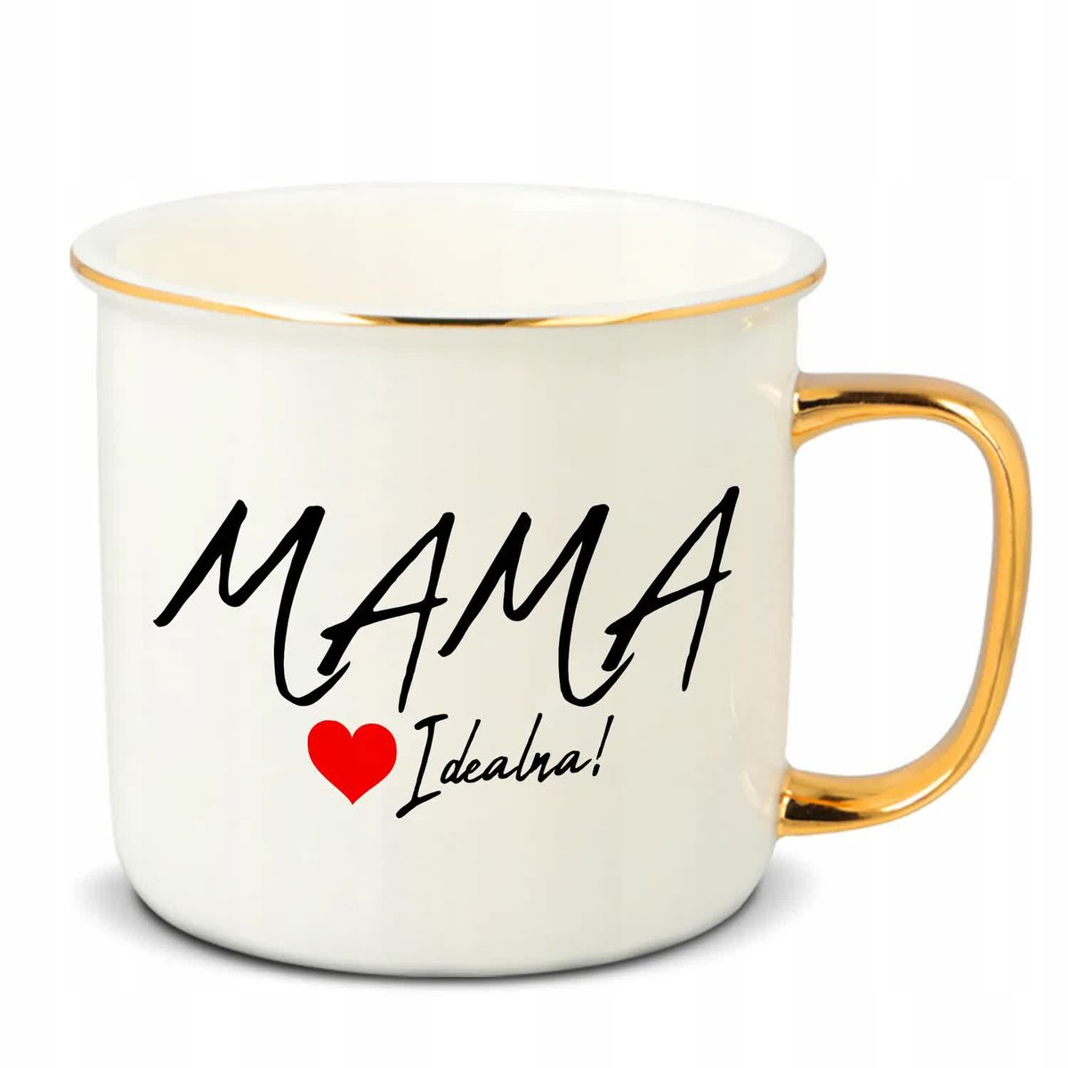 Kubek RETRO Złote Ucho Rant MAMA IDEALNA Dzień Matki Prezent Dla Mamy Wzory