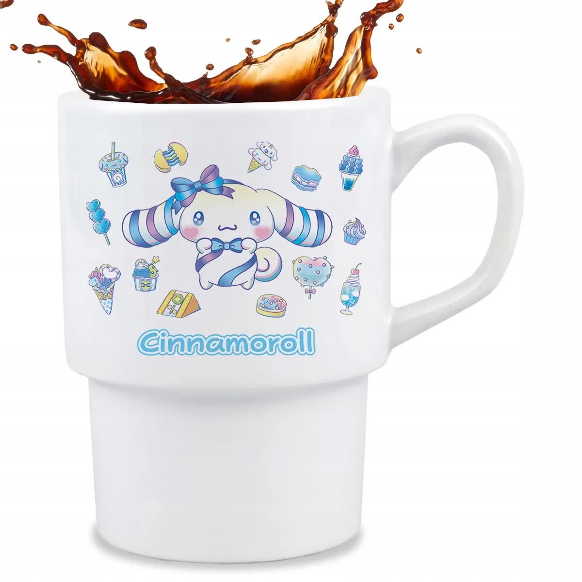 KUBEK BAROWY Biały Na Prezent Urodziny Dla Fana Króliczek CINNAMOROLL Wzory