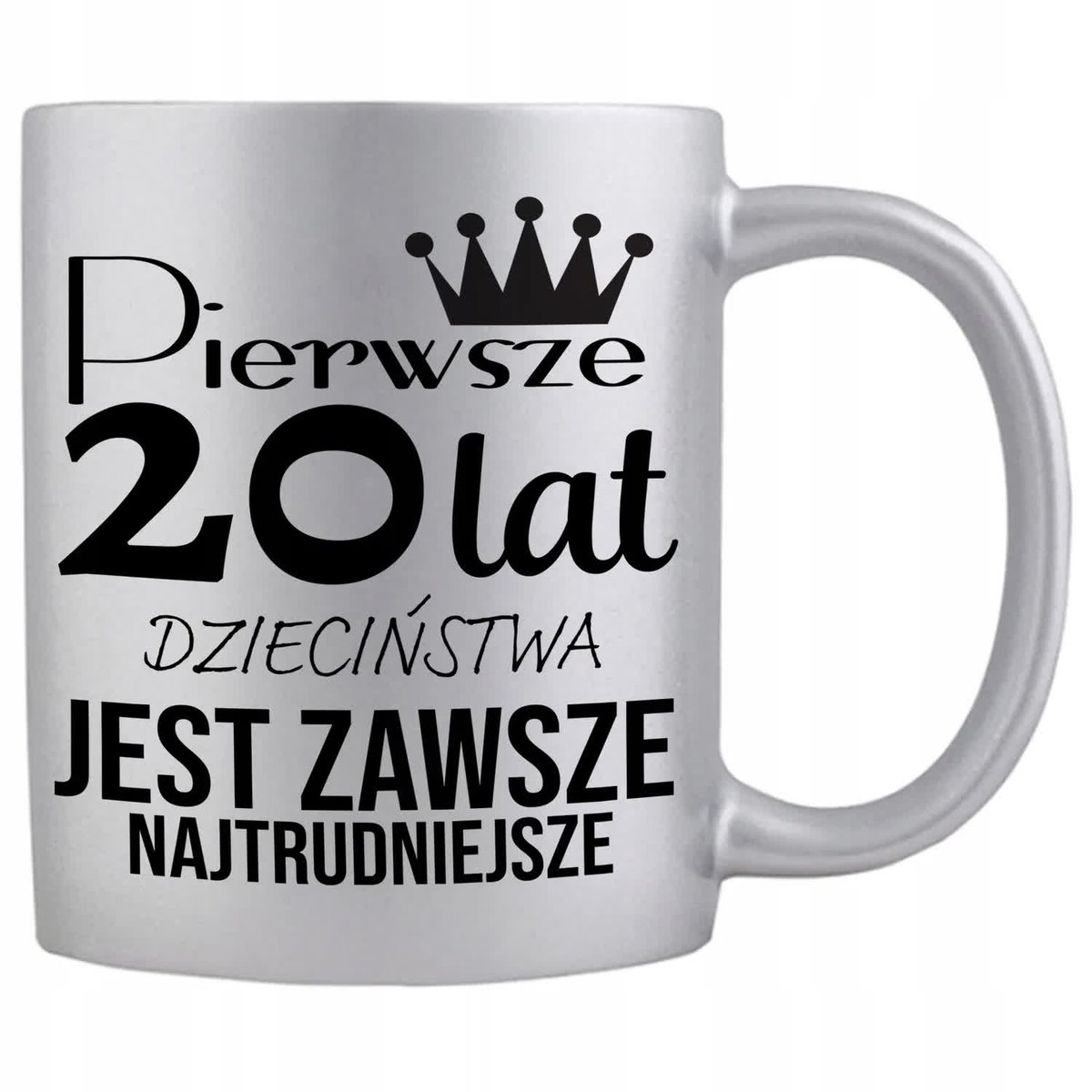 KUBEK PERŁOWY SREBRNY 300ML IDEALNY PREZENT URODZINOWY NA 20 URODZINY WZ