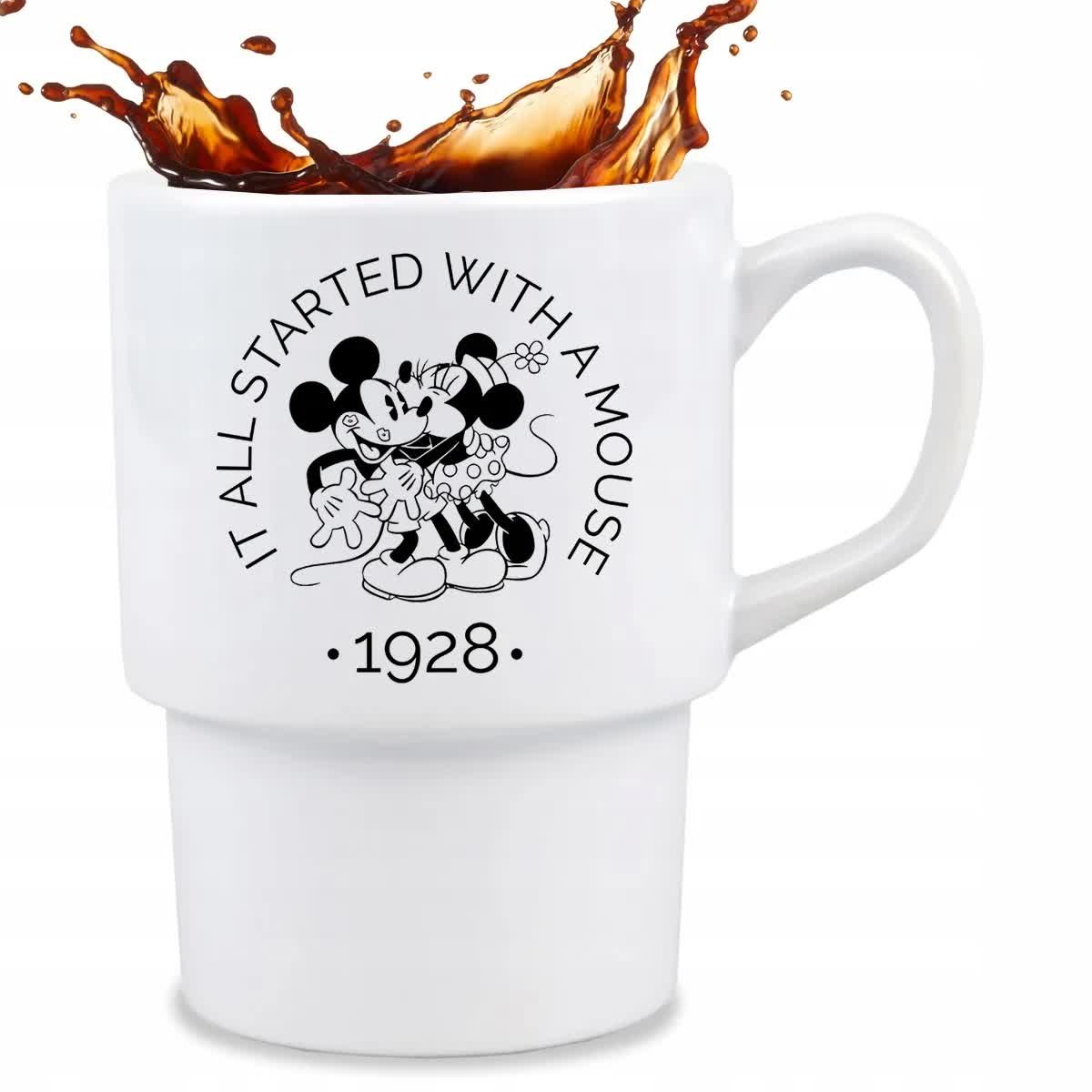 KUBEK BAROWY Biały Na Prezent Urodziny Dla Fana MINNIE MICKEY MOUSE Wzory