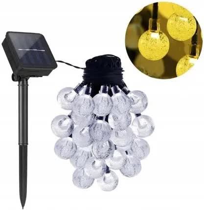GIRLANDA SOLARNA OGRODOWA 11m 50 LED Świetlna Lampki Solarne Ogrodowe 11 m