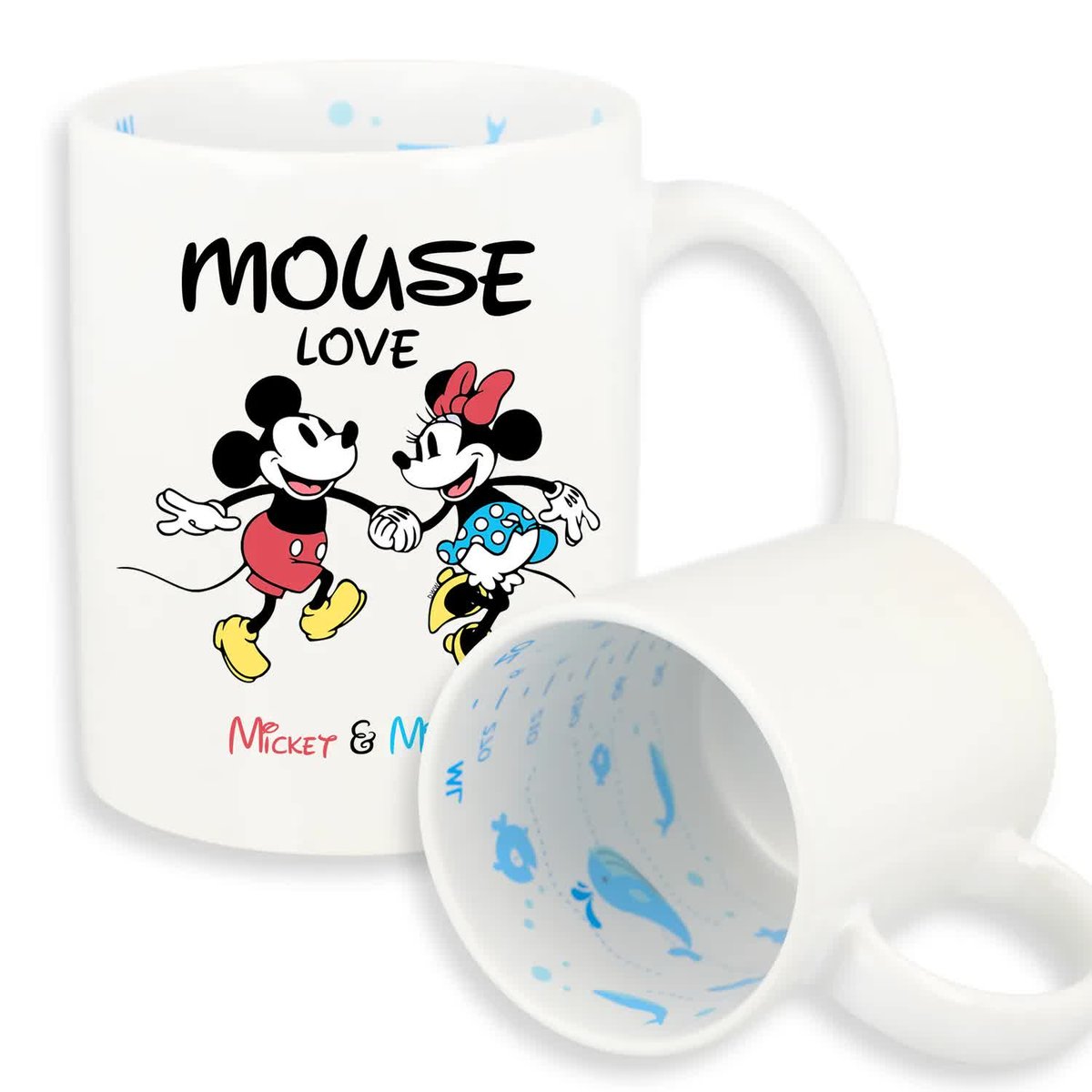 KUBEK W RYBKI Na Prezent Urodziny Dla Miłośnika Mickey Minie MOUSE LOVE Wz