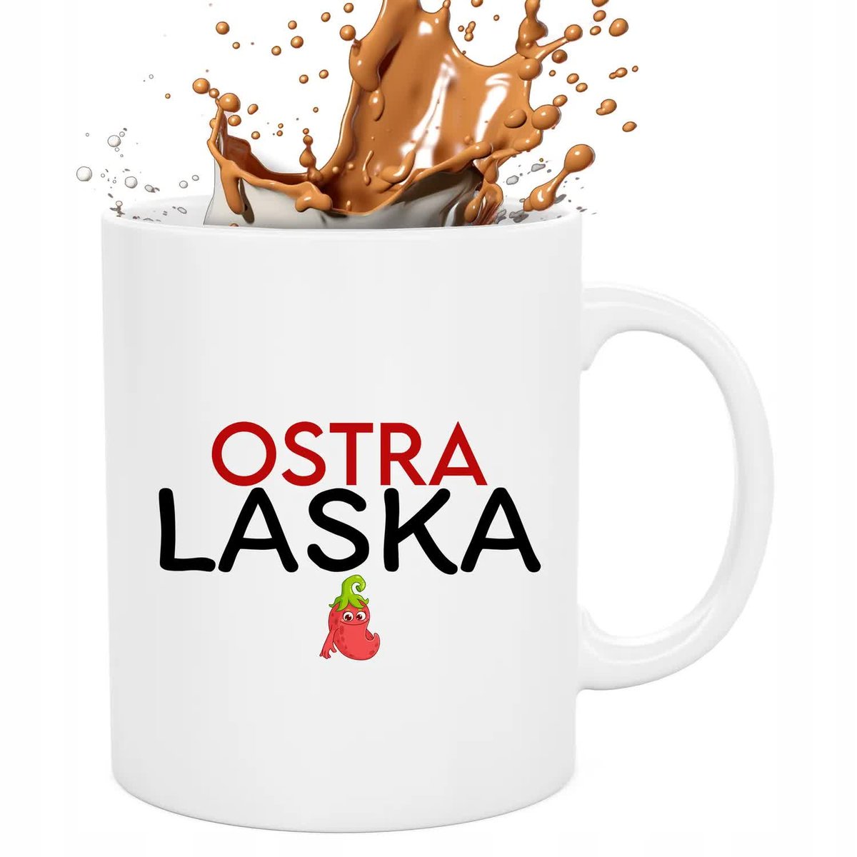 Kubek Biały OSTRA LASKA 330ml Prezent Śmieszny Zabawne Wzory