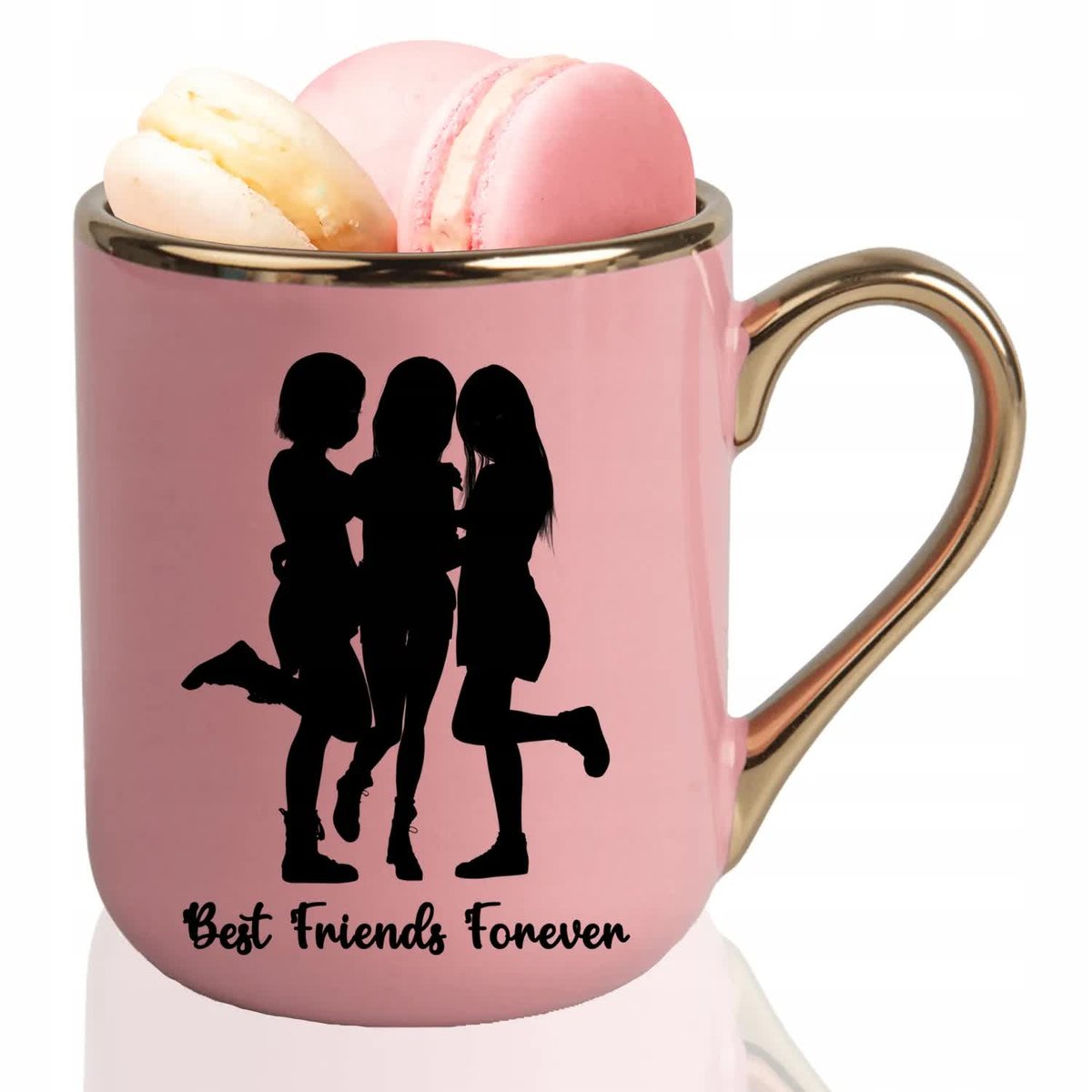 KUBEK ELEGANT Róż Prezent Urodziny Imieniny BEST FRIENDS FOREVER Wzory