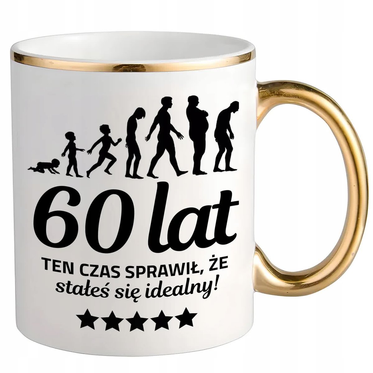 KUBEK ZŁOTY PREZENT NA 60 URODZINY TEN CZAS SPRAWIŁ ŻE JESTEŚ IDEALNY WZ