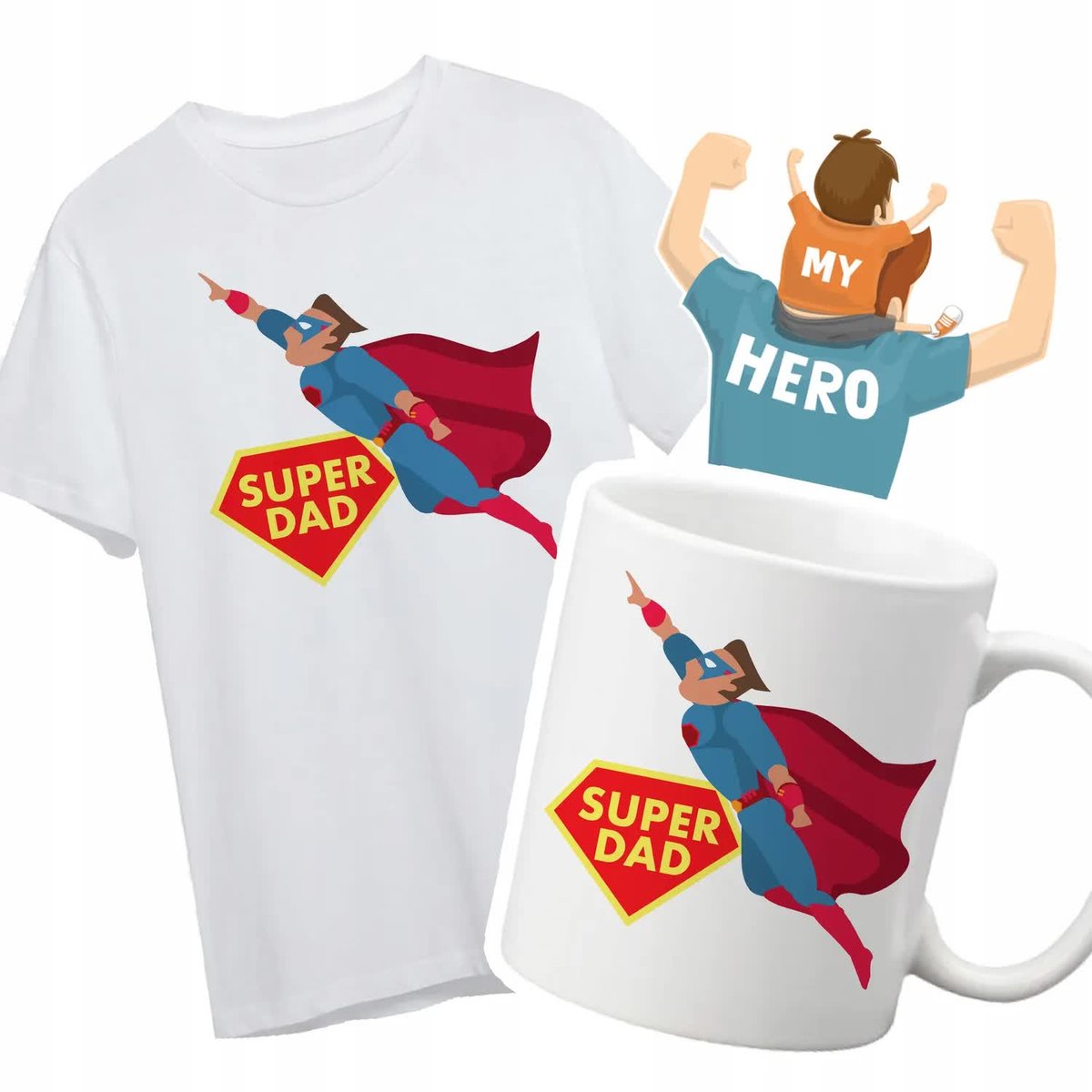 Zestaw Koszulka + Kubek Dzień Ojca SUPER DAD - M