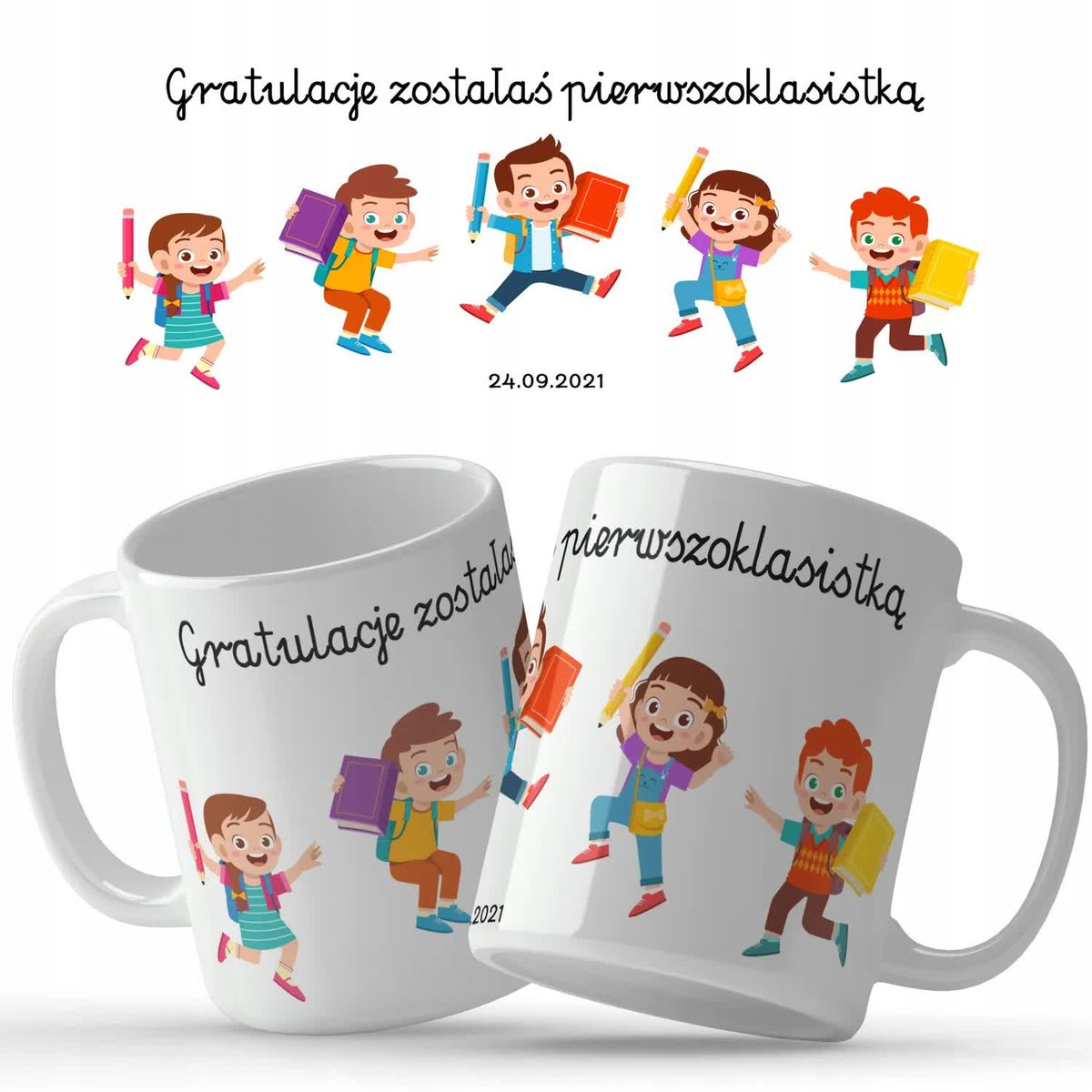 Kubek Biały Prezent DLA UCZNIA ŚLUBOWANIE Wzory