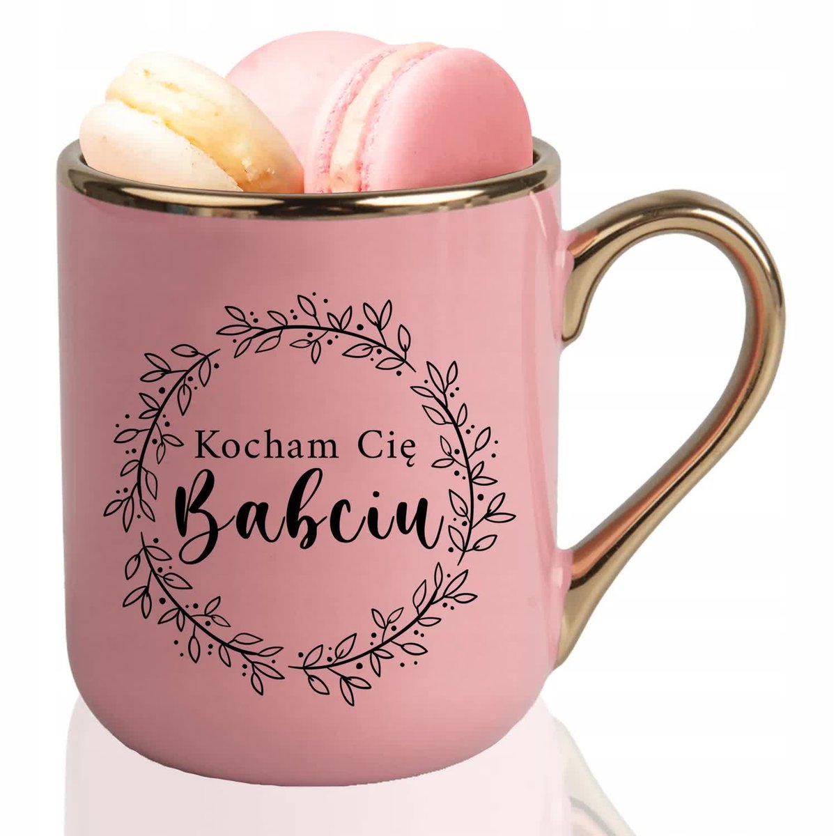 KUBEK ELEGANT Prezent Na Urodziny Dzień Babci KOCHAM CIĘ BABCIU Wzory