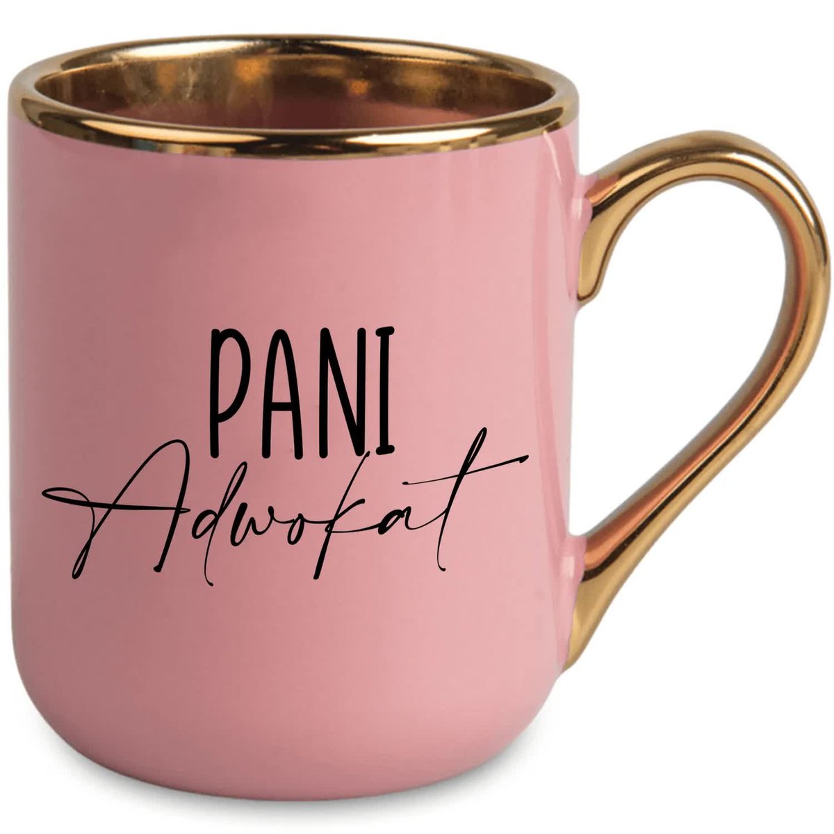 KUBEK ELEGANT RÓŻOWY IDEALNY PREZENT DLA PANI ADWOKAT SUPER JAKOŚĆ WZORY