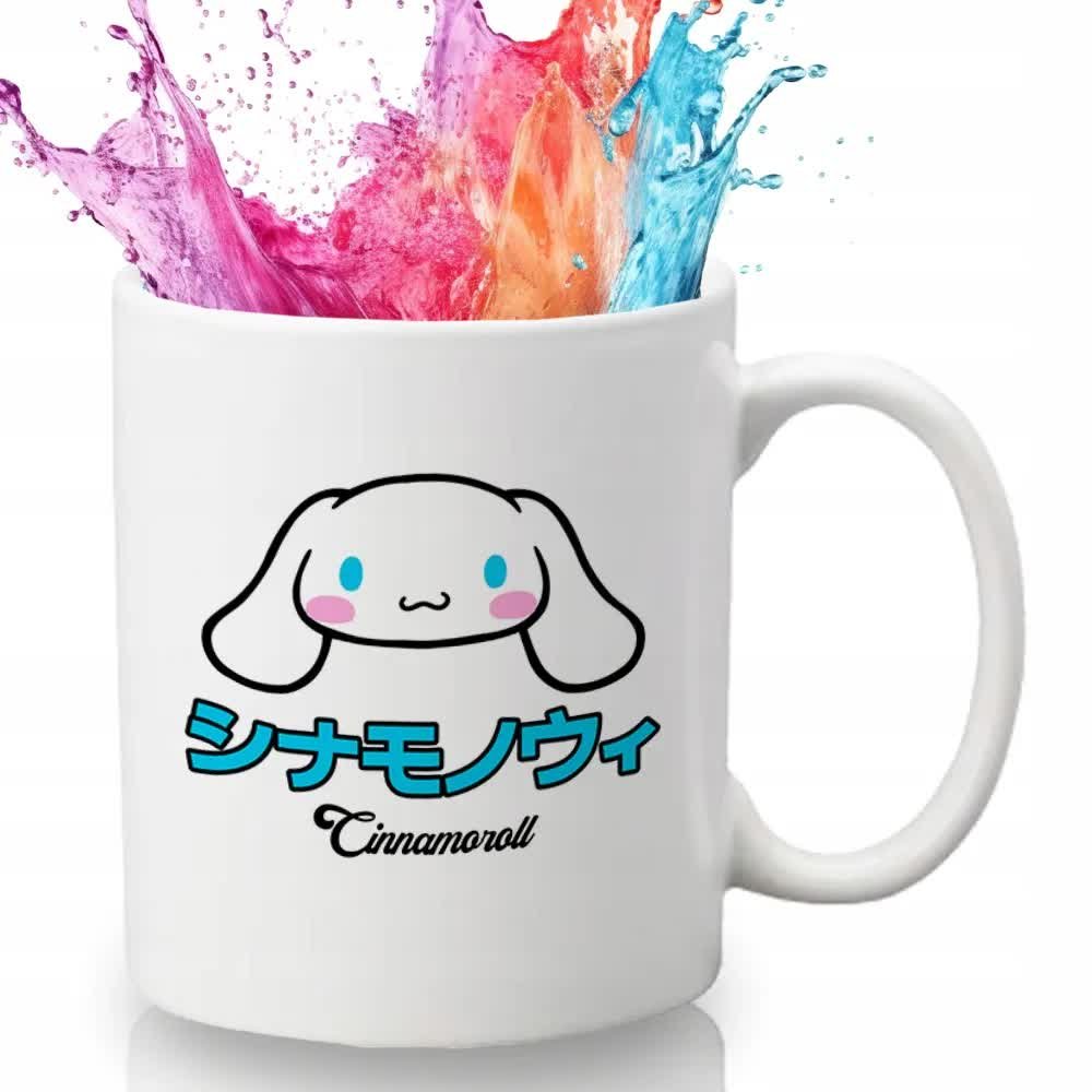 KUBEK BIAŁY Na Prezent Upominek Urodziny Dla Fana CINNAMOROLL Kawaii Wzory