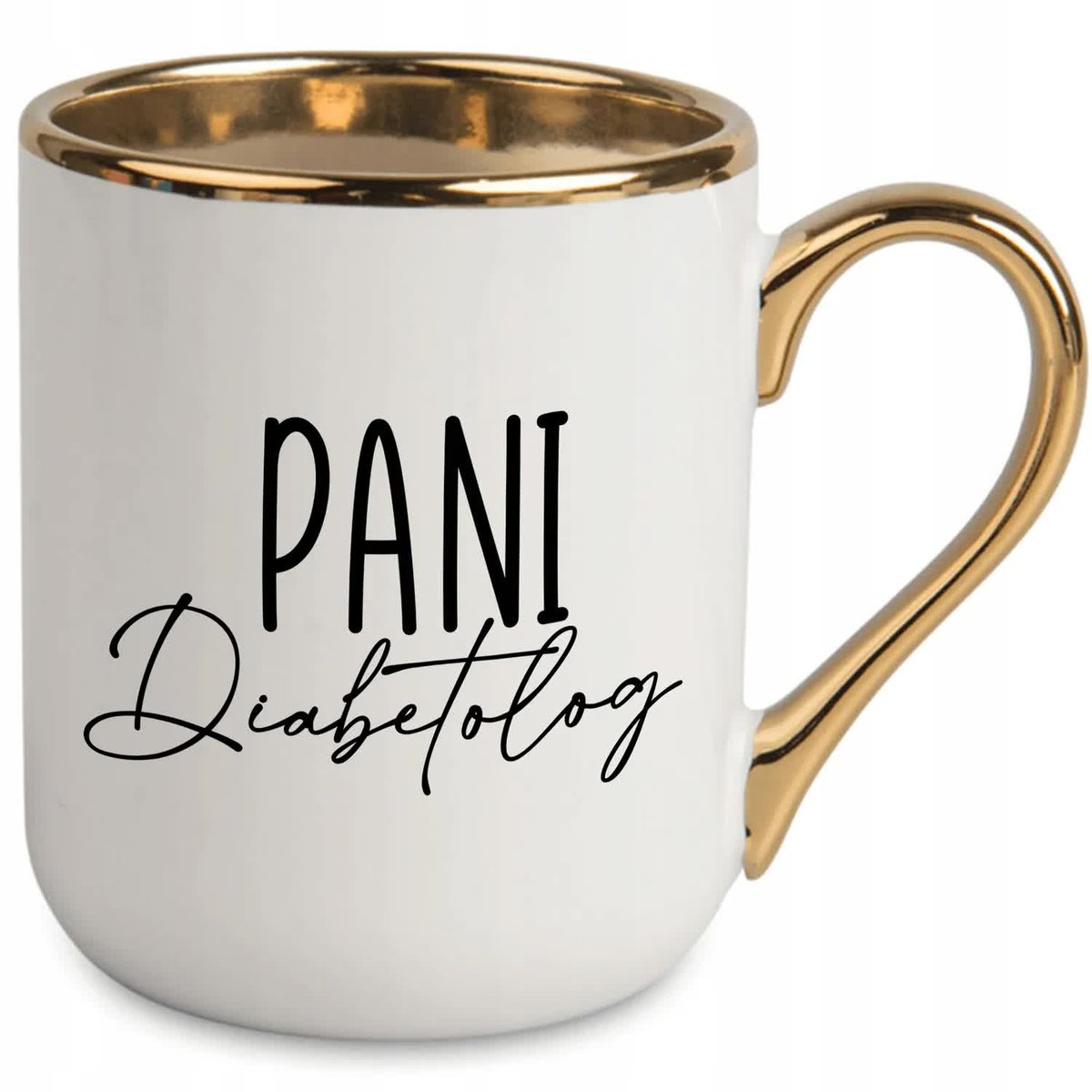 KUBEK ELEGANT BIAŁY IDEALNY PREZENT DLA PANI DIABETOLOG SUPER JAKOŚĆ WZORY