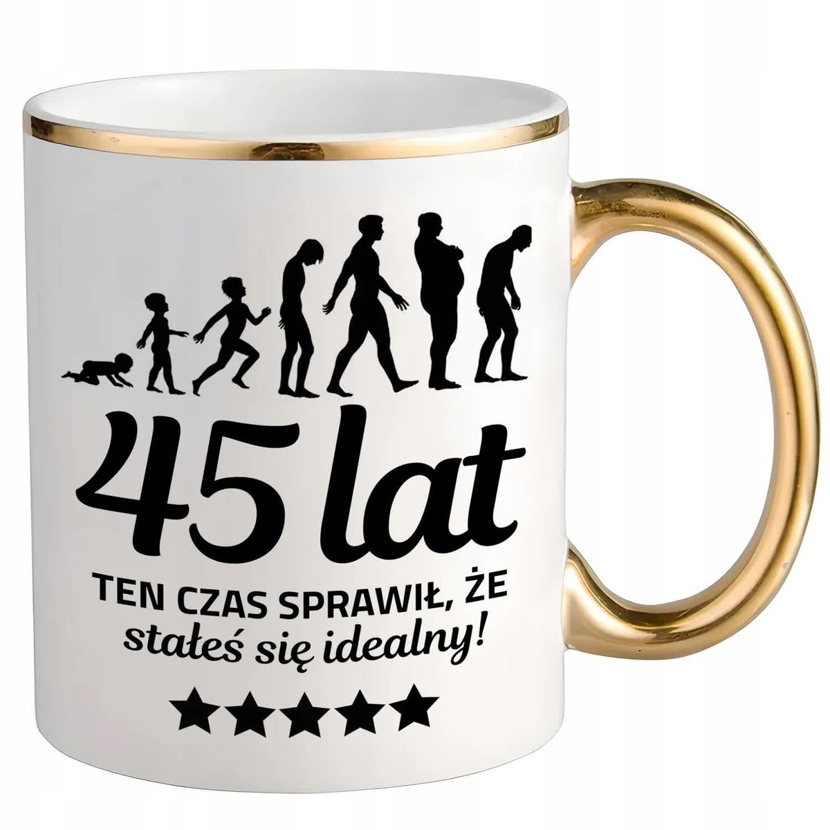 KUBEK ZŁOTY PREZENT NA 45 URODZINY TEN CZAS SPRAWIŁ ŻE JESTEŚ IDEALNY WZ